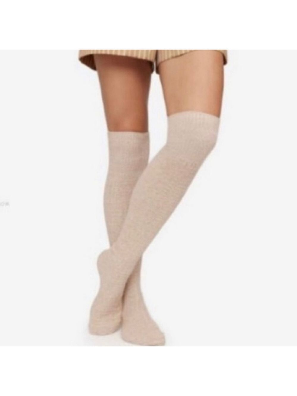 Pudus Lifestyle Tall Over The Knee High Sweater Socks Marled Tan OS